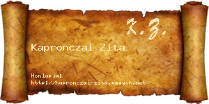 Kapronczai Zita névjegykártya